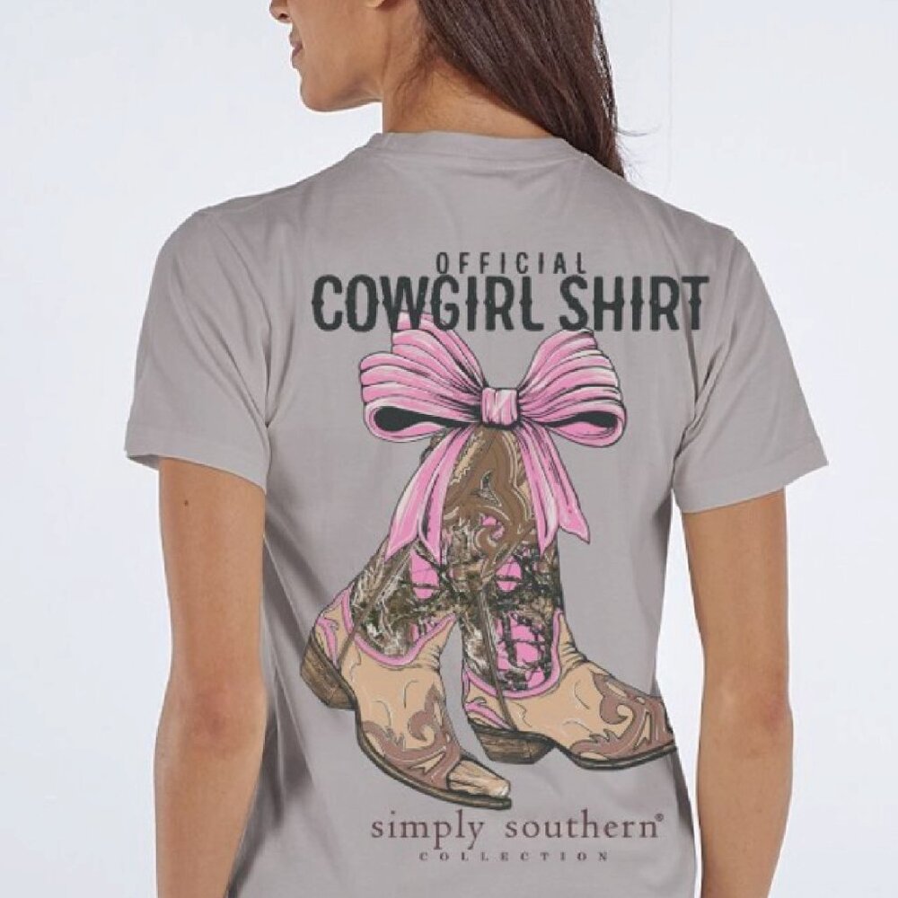 Simply Southern Official Cowgirl Shirt Short Sleeve T-Shirt - NEW Fast Ship